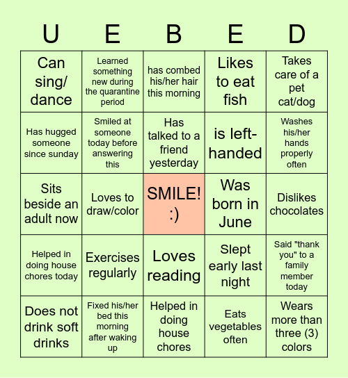 Warrior's Bingo! Bingo Card