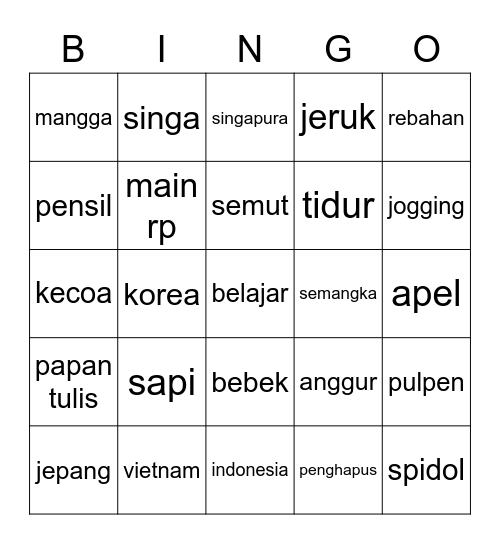MERK'S BINGO. Bingo Card