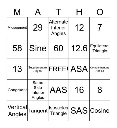 Foundations Review Bingo Card