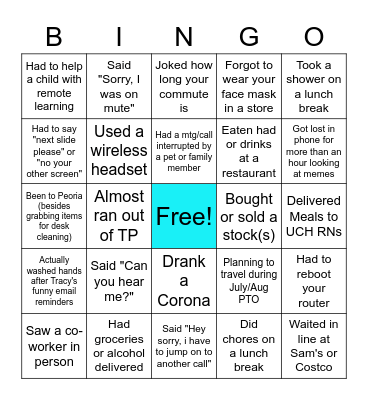 COVID-19 Bingo Card