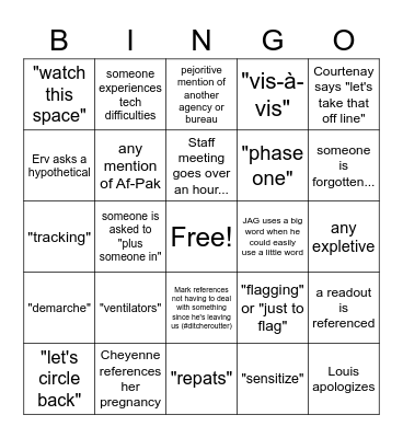 Watch This Space Bingo Card