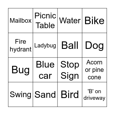 Neighboorhood Scavenger Hunt (6/20 or 6/21) Bingo Card