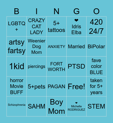 Hippiechk Bingo Card