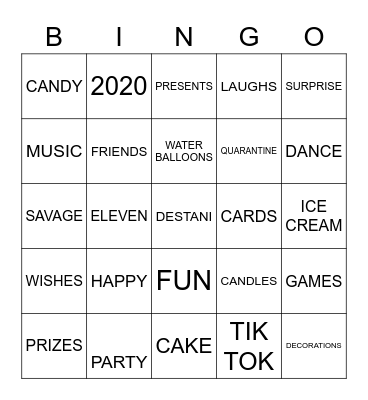 DESTANI BINGO Card