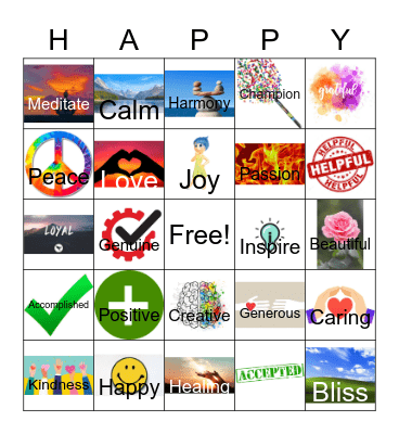 Positivity Bingo Card