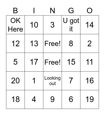 House 4 Bingo Card