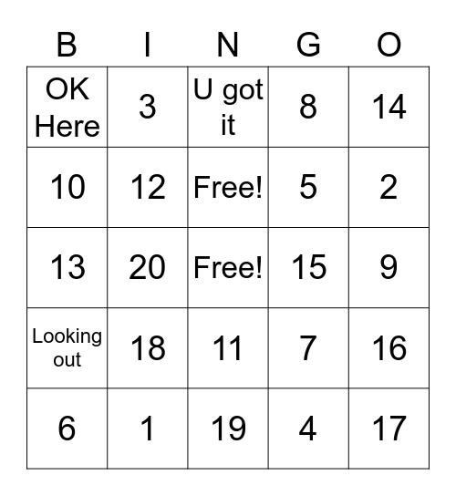 House 4 Bingo Card