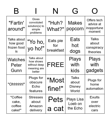 Dad Visits Colorado Bingo Card
