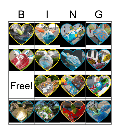 Turtles Around Town Bingo Card