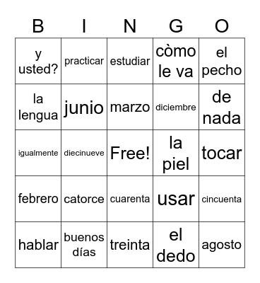 Loteria Bingo Card