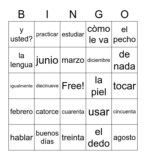 Loteria Bingo Card
