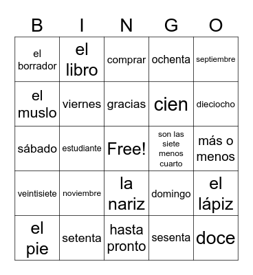 Loteria Round 3 Bingo Card