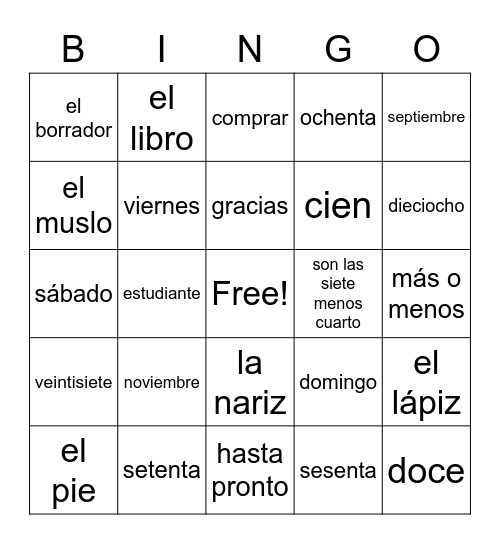 Loteria Round 3 Bingo Card