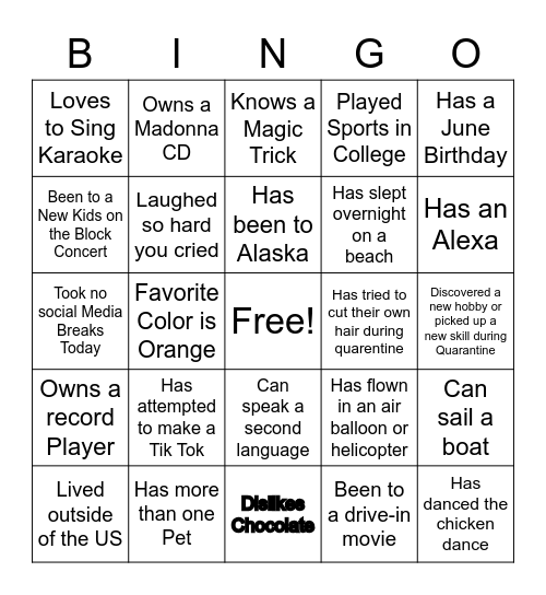 Sales Operations Bingo Card
