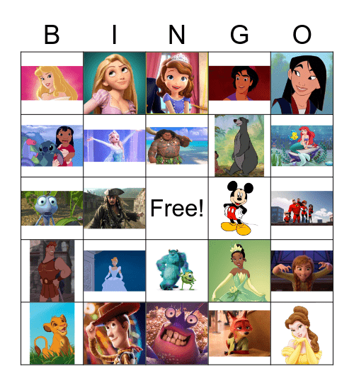 Disney Bingo Card