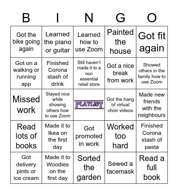 How Did Lock-down Go For You?! Bingo Card