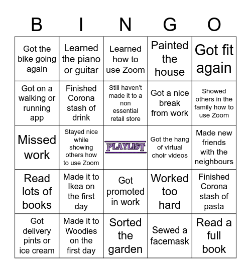 How Did Lock-down Go For You?! Bingo Card