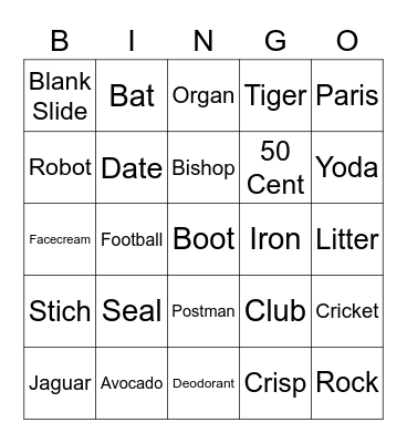 T&D Bingo Card