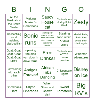 TRIO Bingo Card