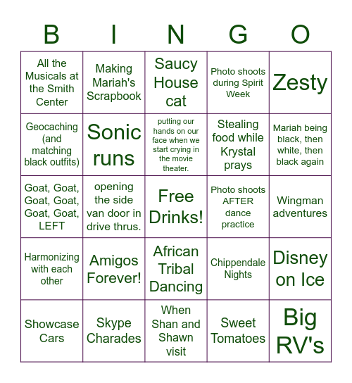 TRIO Bingo Card