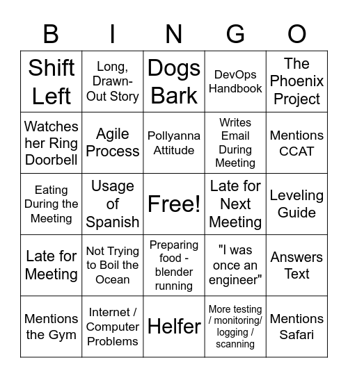 Christina COB WOW Staff Meeting Bingo Card