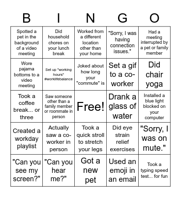 Workflow Bingo Round 1 Bingo Card