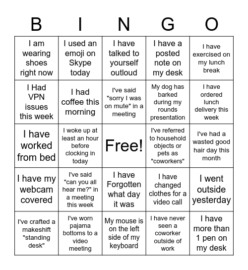 BINGO Card