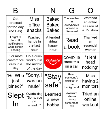 Bingo - COP Edition Bingo Card