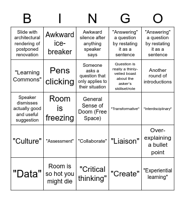 Meeting Bingo Card