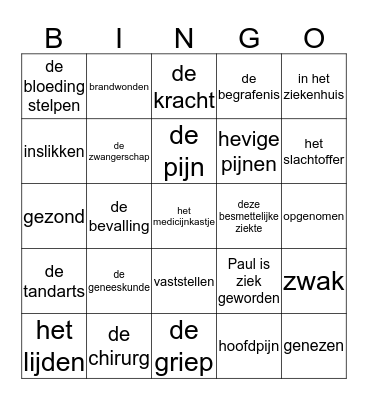 Dokter BINGO Card