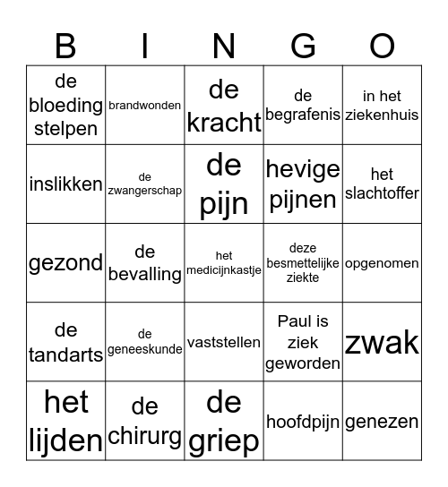 Dokter BINGO Card