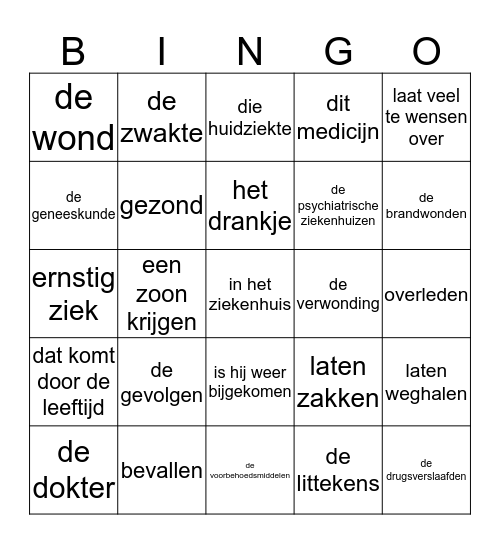 DOKTER BINGO Card