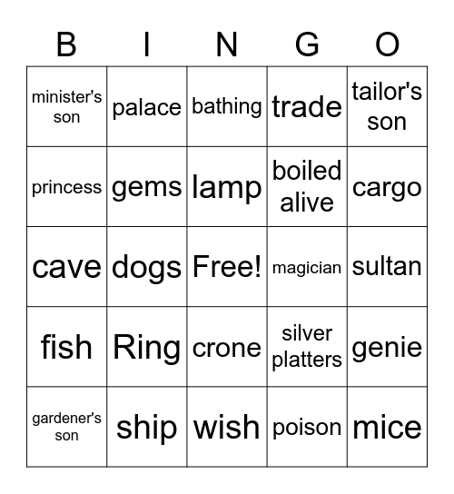 Wish Granters Bingo Card