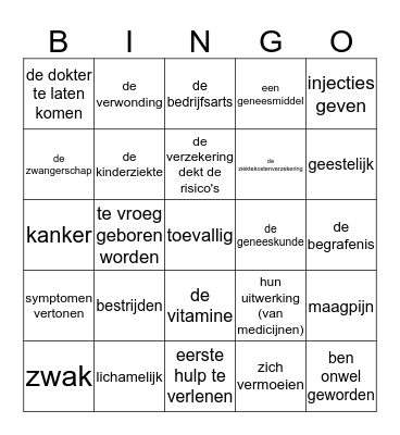 DOKTER BINGO Card