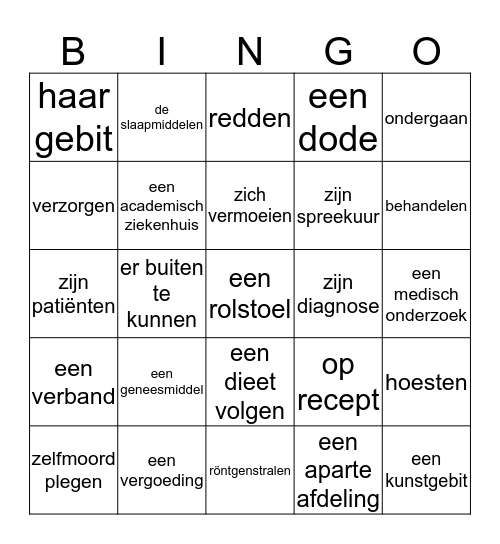 DOKTER BINGO Card