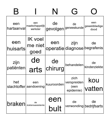 DOKTER BINGO Card