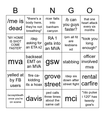 fd big edition Bingo Card