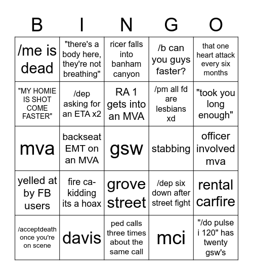 fd big edition Bingo Card