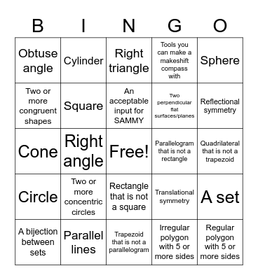 SIM Camp Bingo Challenge Bingo Card