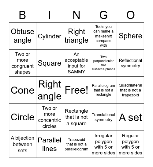 SIM Camp Bingo Challenge Bingo Card