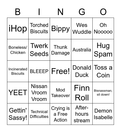 Wesling Bingo Card