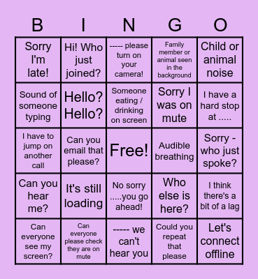 COVID Bingo Card