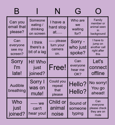 COVID Bingo Card