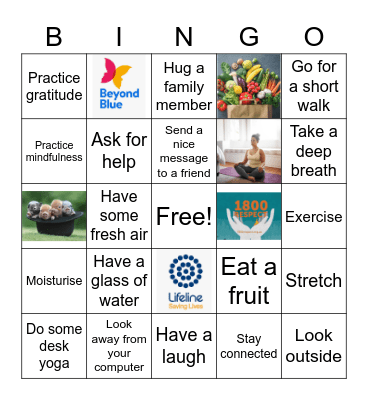 Wellness Bingo Card