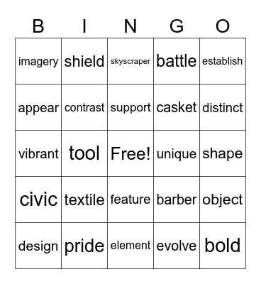 Unit 5 Vocabulary review Bingo Card
