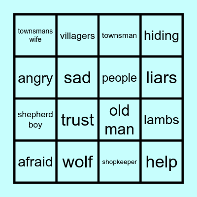 The Shepherd Boy Bingo Card
