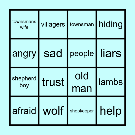 The Shepherd Boy Bingo Card