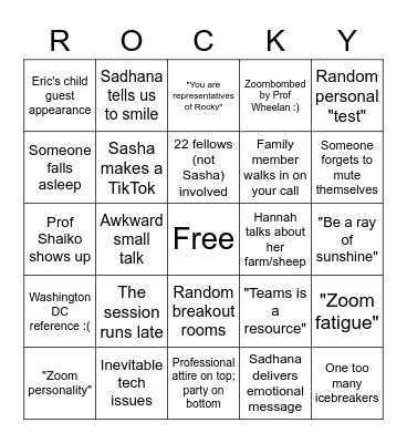 Civic Skills Training Bingo Card