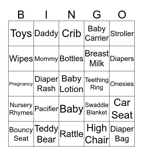 BABY BINGO!!!! Bingo Card