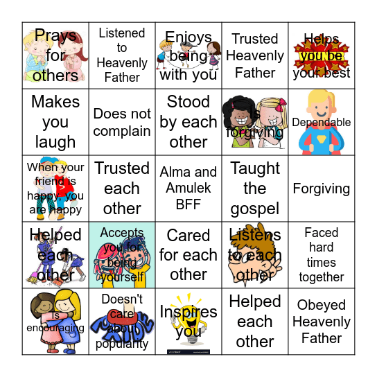 FRIENDSHIP Bingo Card